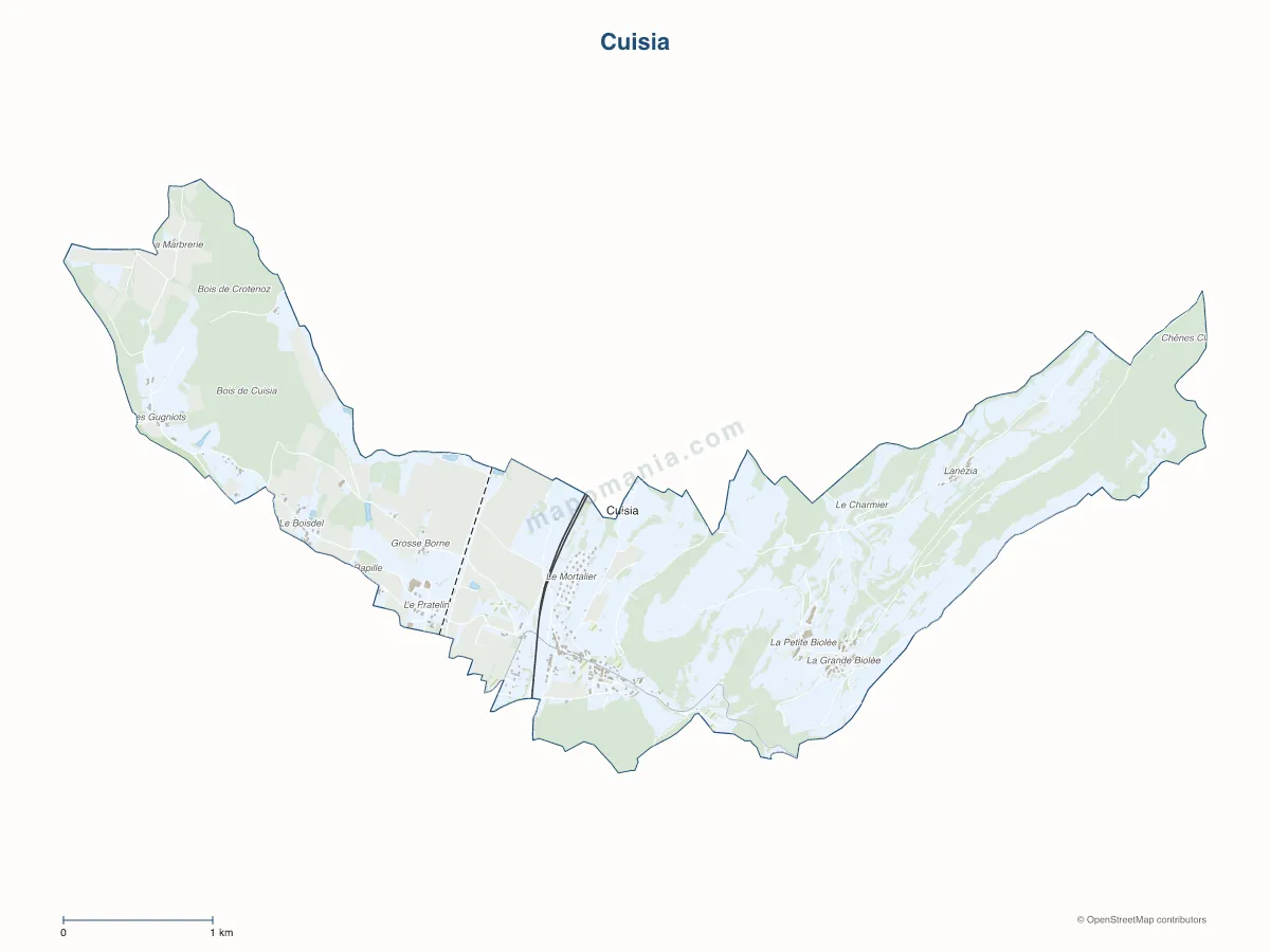 Carte de Cuisia à personnaliser