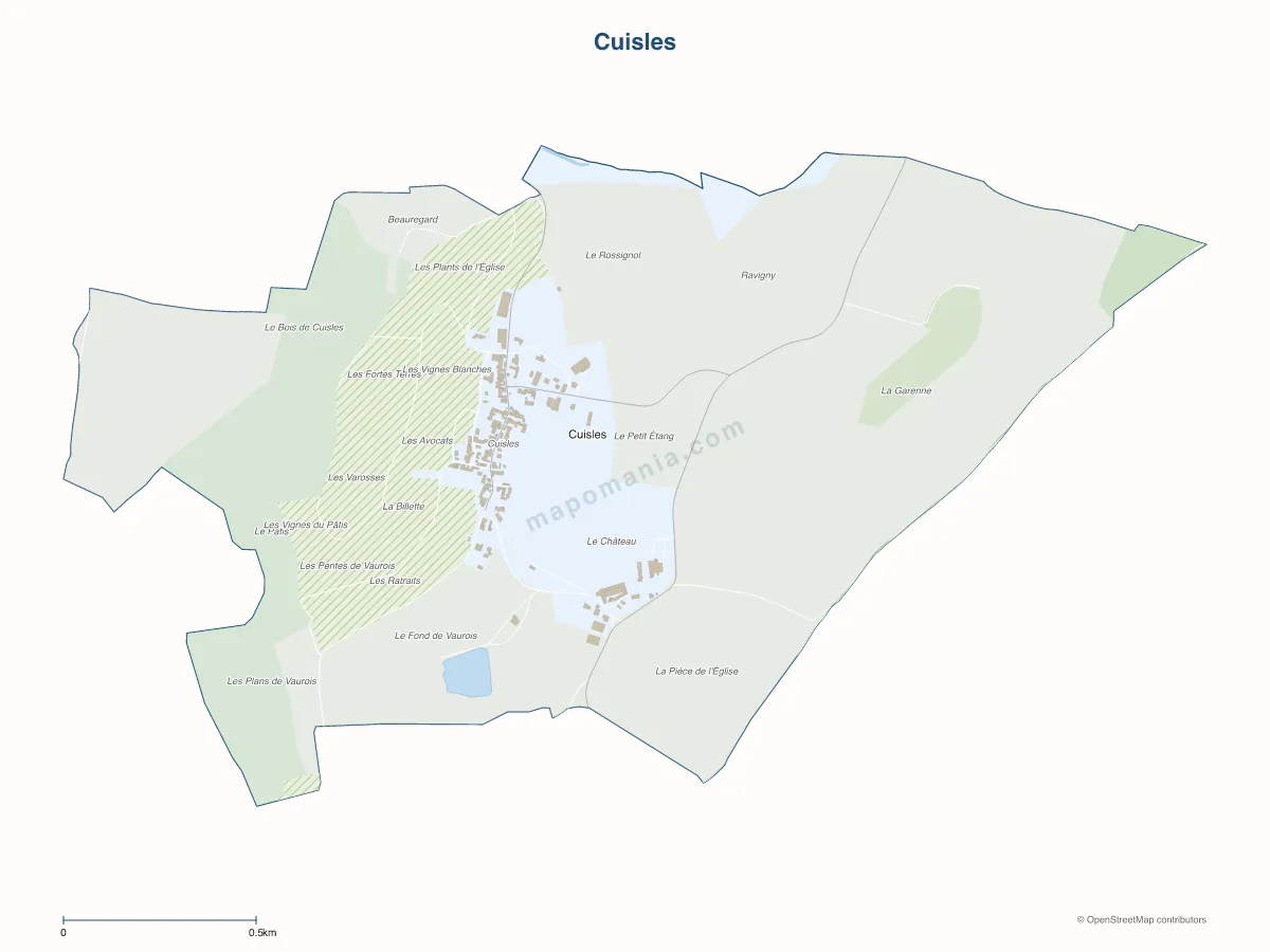 Carte de Cuisles à personnaliser