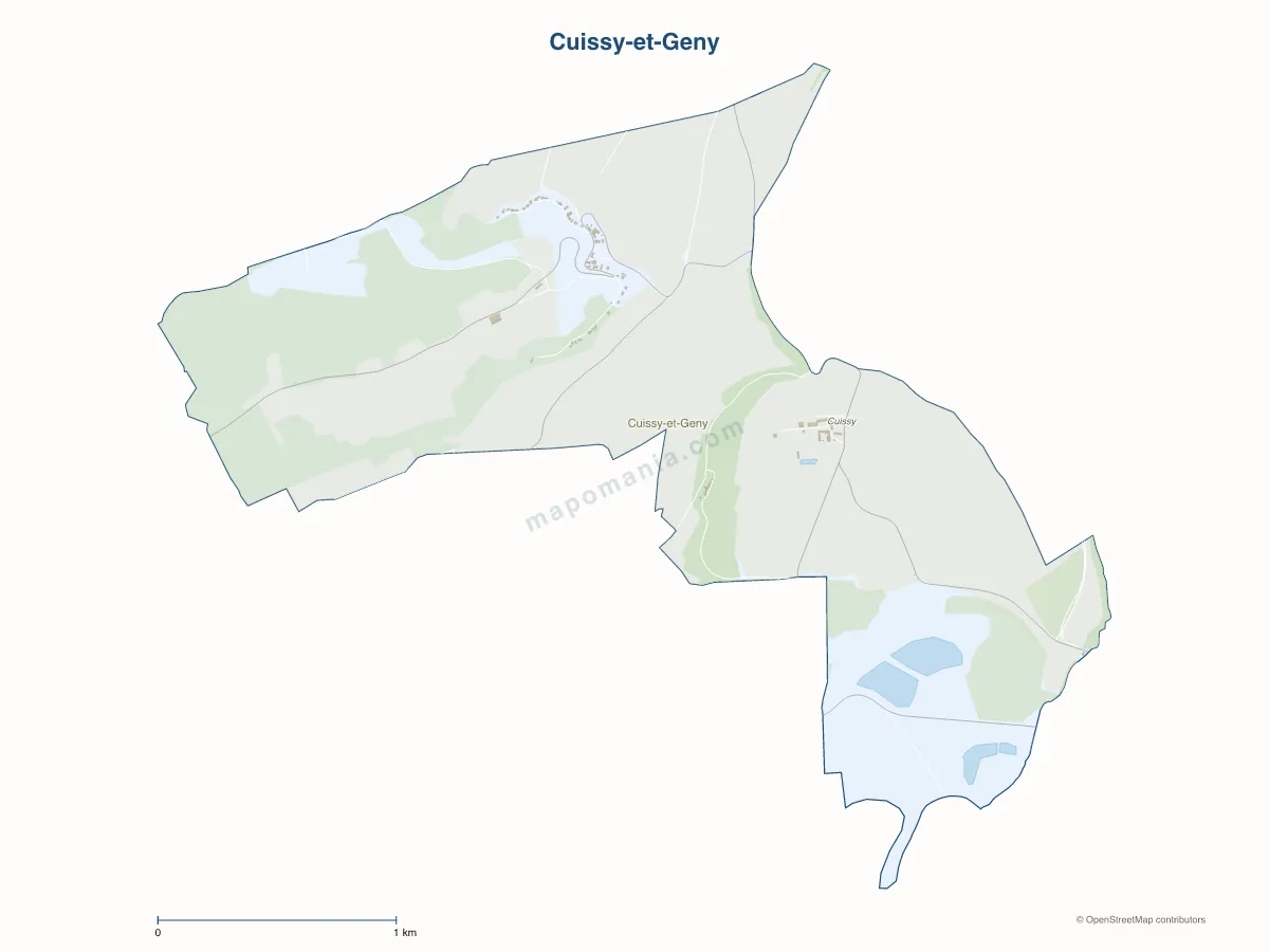 Carte de Cuissy-et-Geny à personnaliser