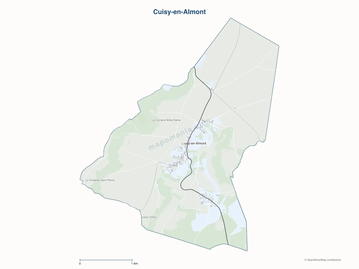 Carte de Cuisy-en-Almont à personnaliser