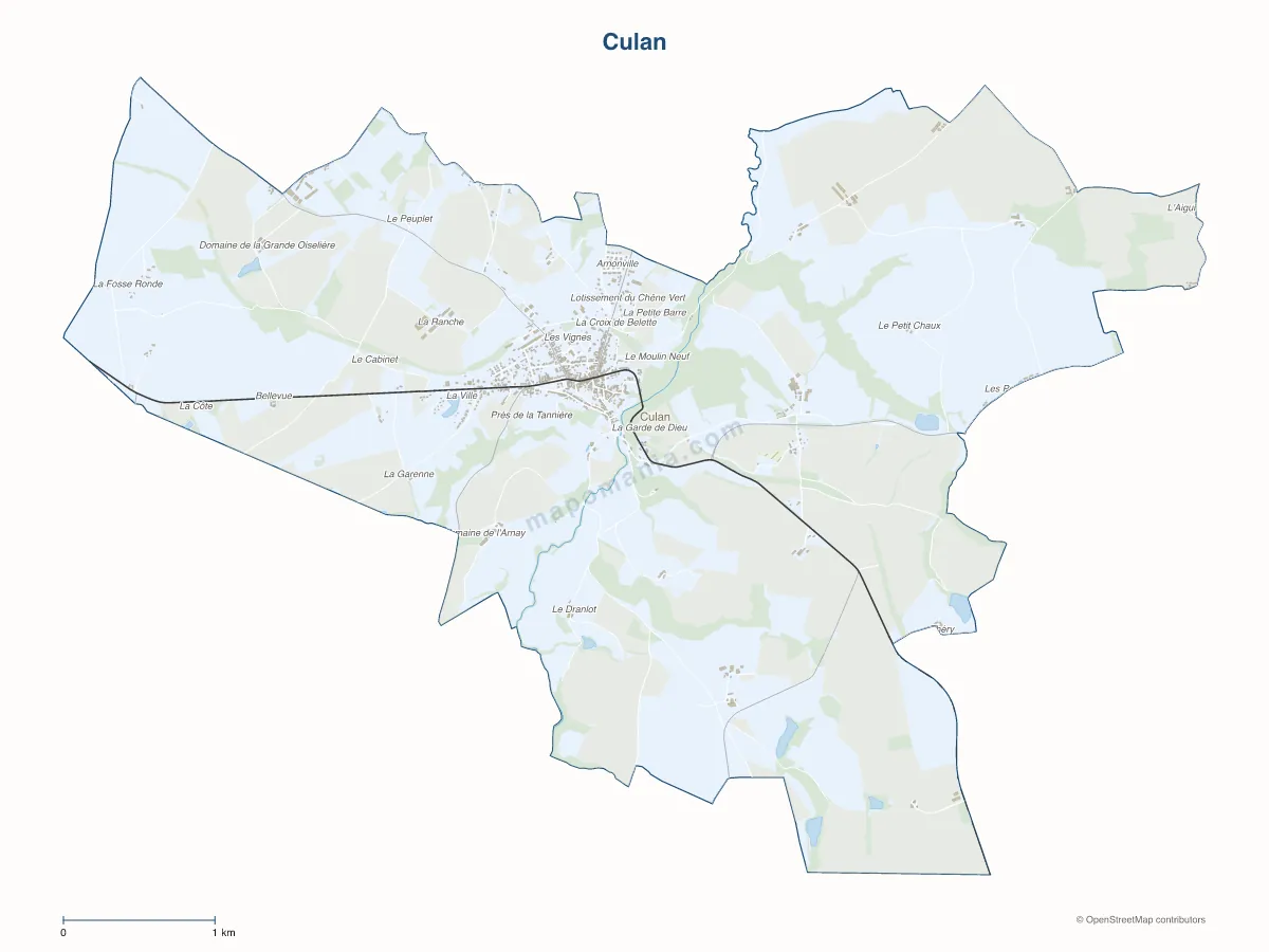 Carte de Culan à personnaliser