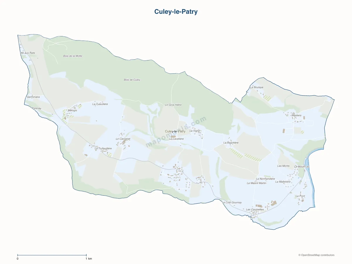 Carte de Culey-le-Patry à personnaliser