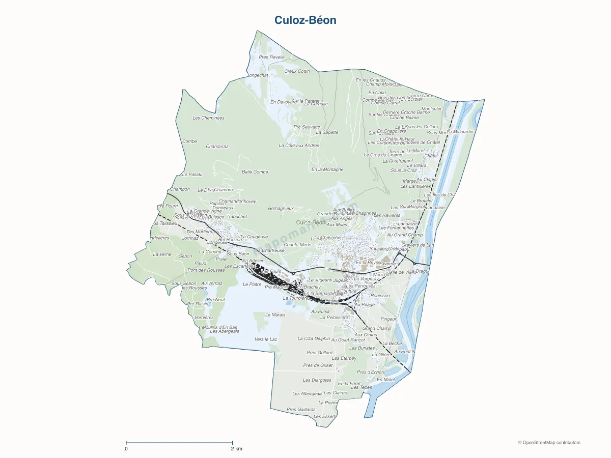 Carte de Culoz-Béon à personnaliser
