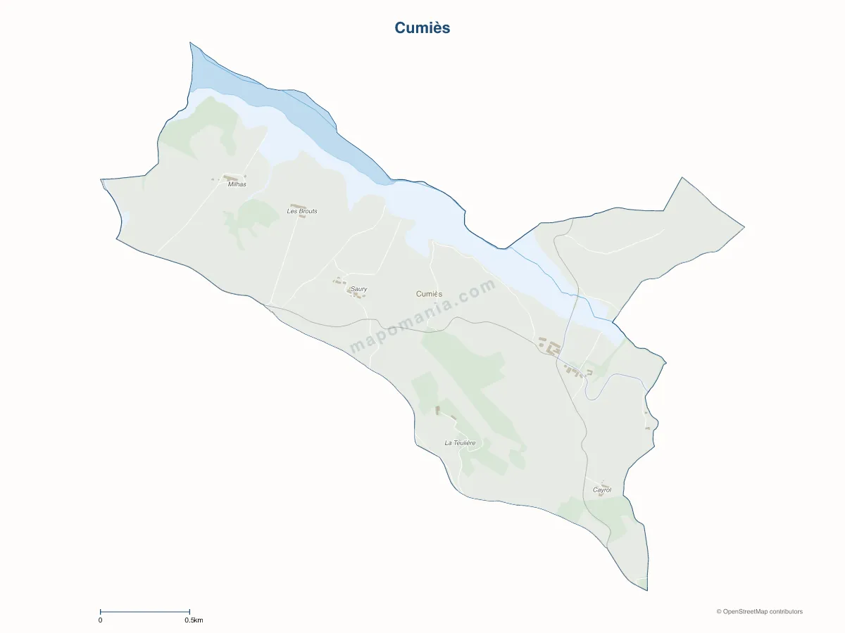 Carte de Cumiès à personnaliser