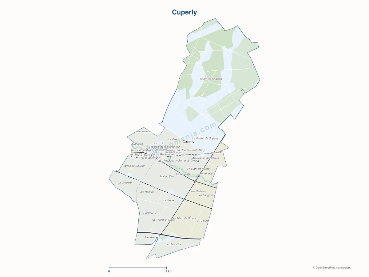 Carte de Cuperly à personnaliser