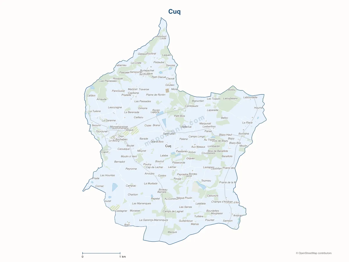 Carte de Cuq à personnaliser