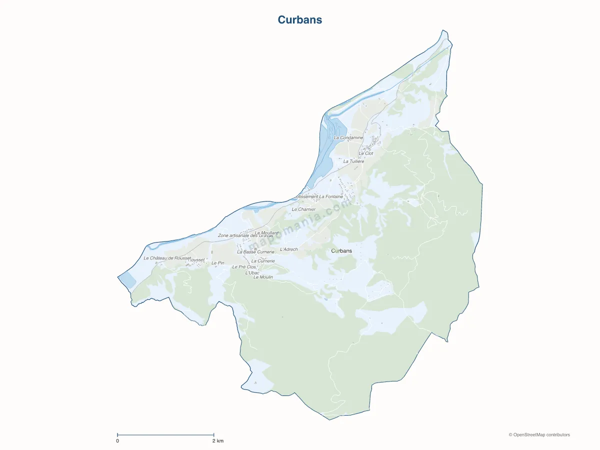 Carte de Curbans à personnaliser