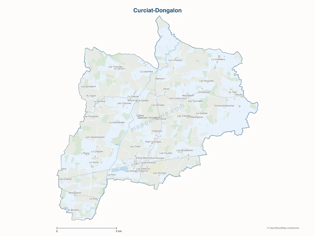 Carte de Curciat-Dongalon à personnaliser