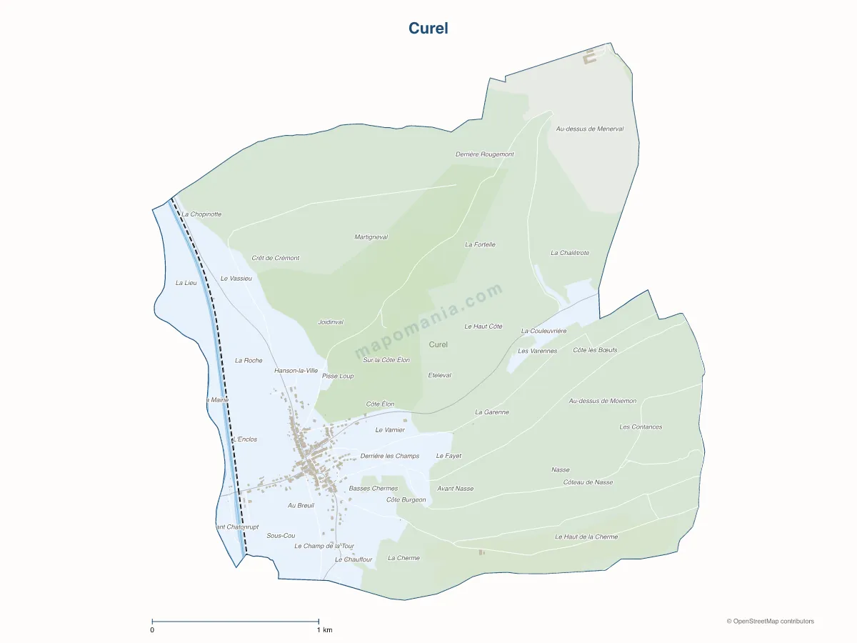 Carte de Curel à personnaliser
