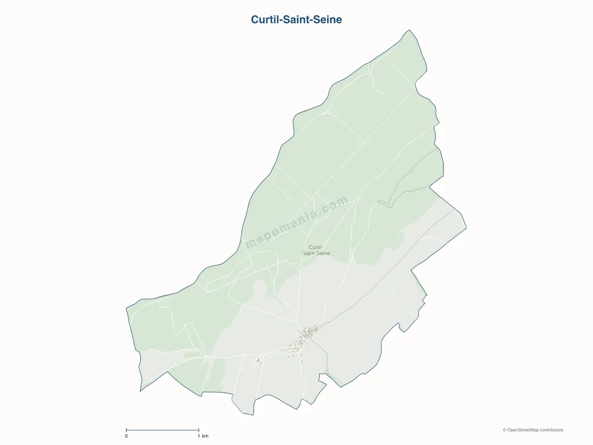 Carte de Curtil-Saint-Seine à personnaliser
