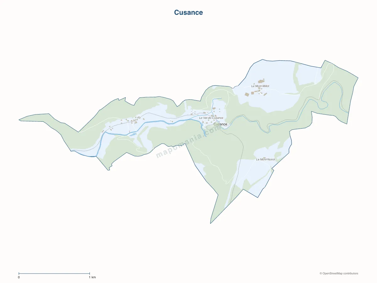 Carte de Cusance à personnaliser