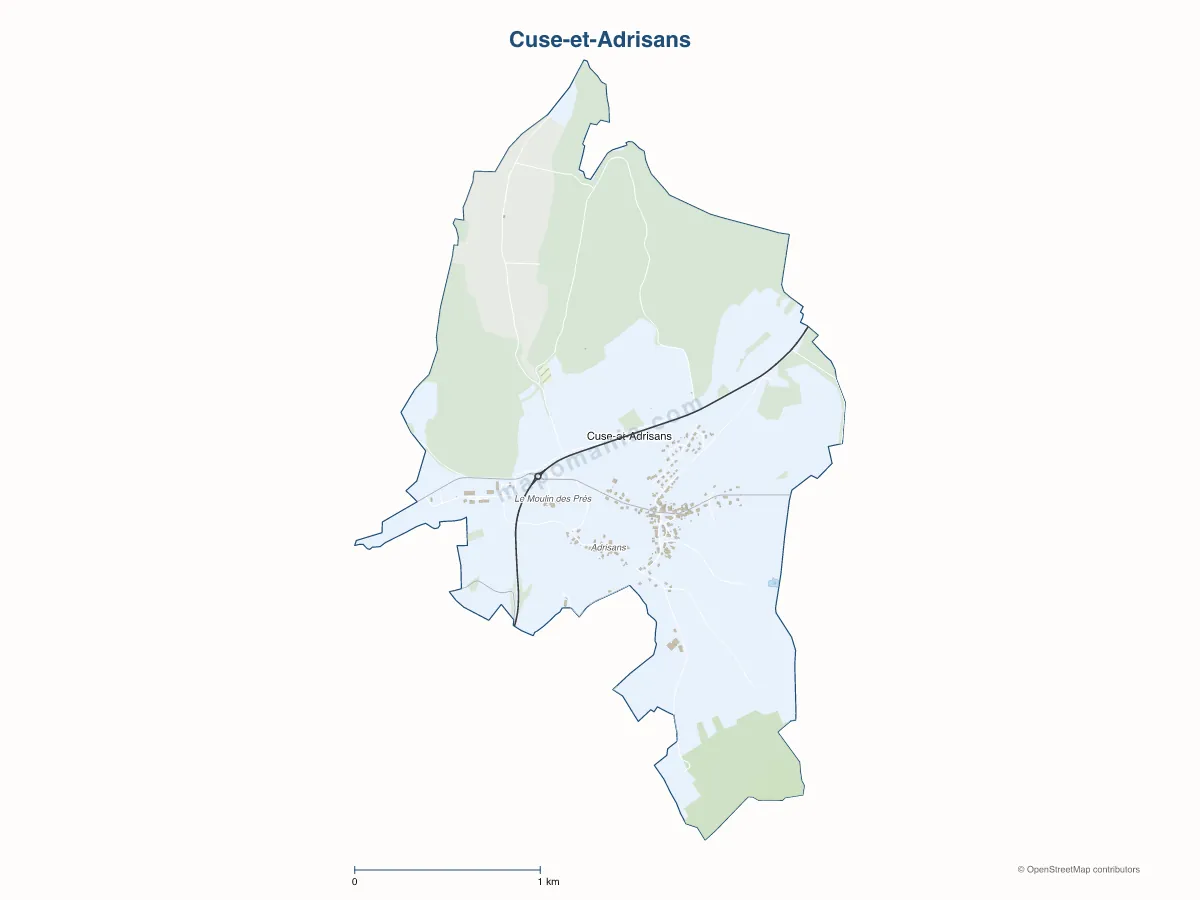 Carte de Cuse-et-Adrisans à personnaliser