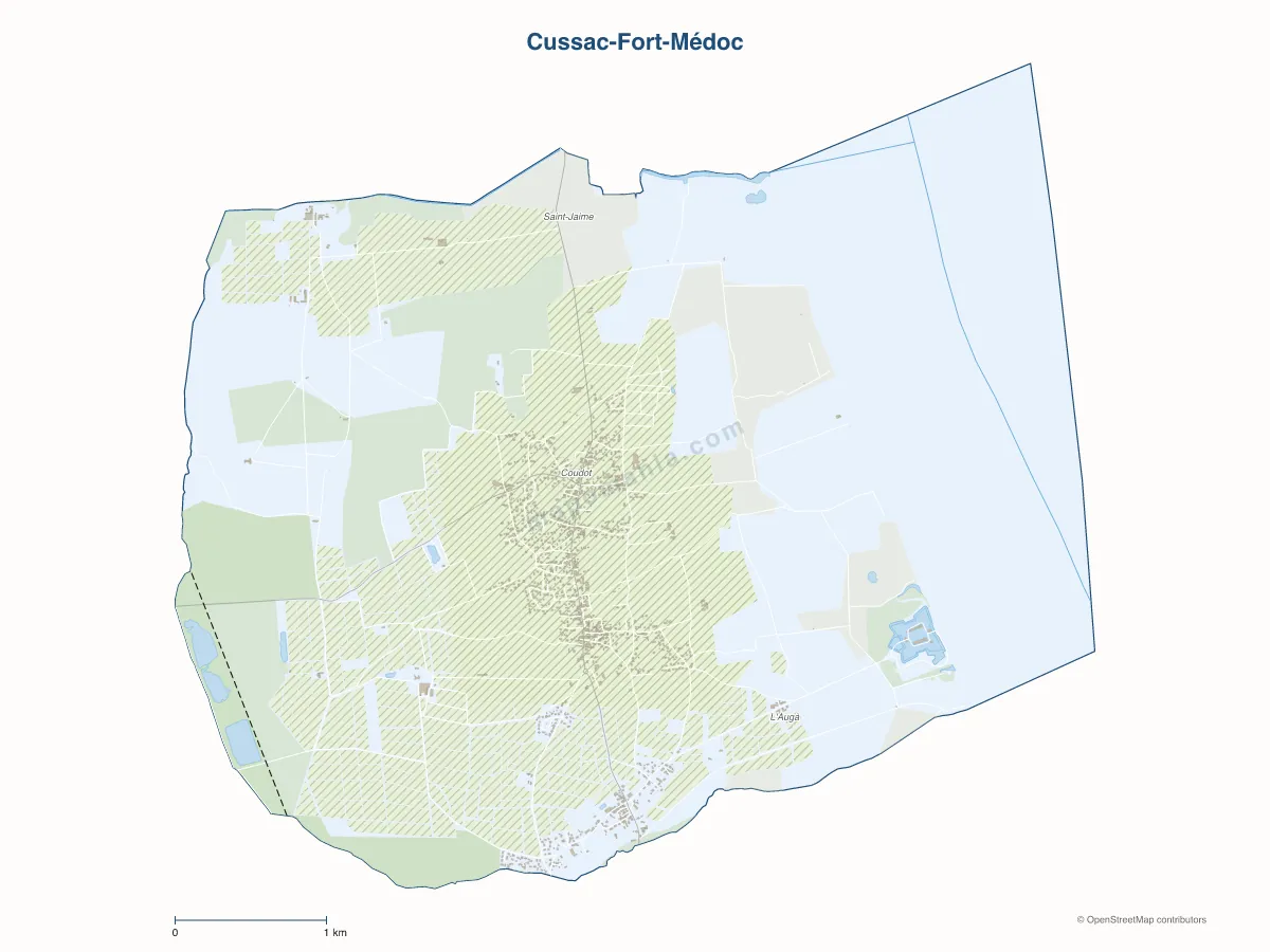 Carte de Cussac-Fort-Médoc à personnaliser
