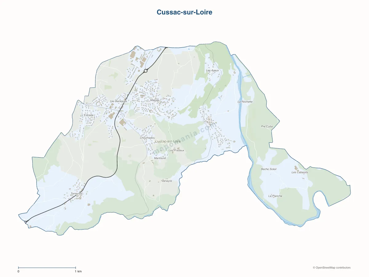 Carte de Cussac-sur-Loire à personnaliser