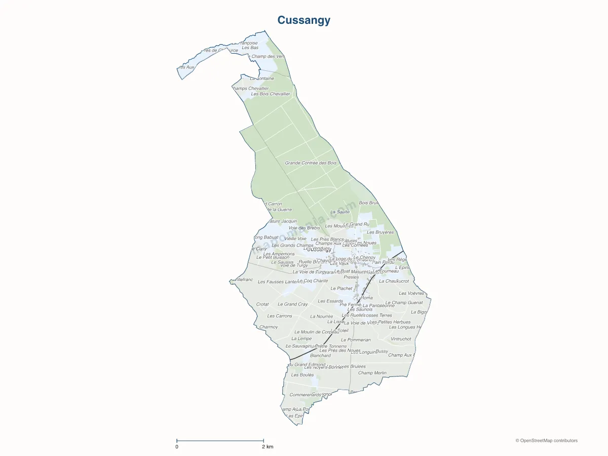 Carte de Cussangy à personnaliser