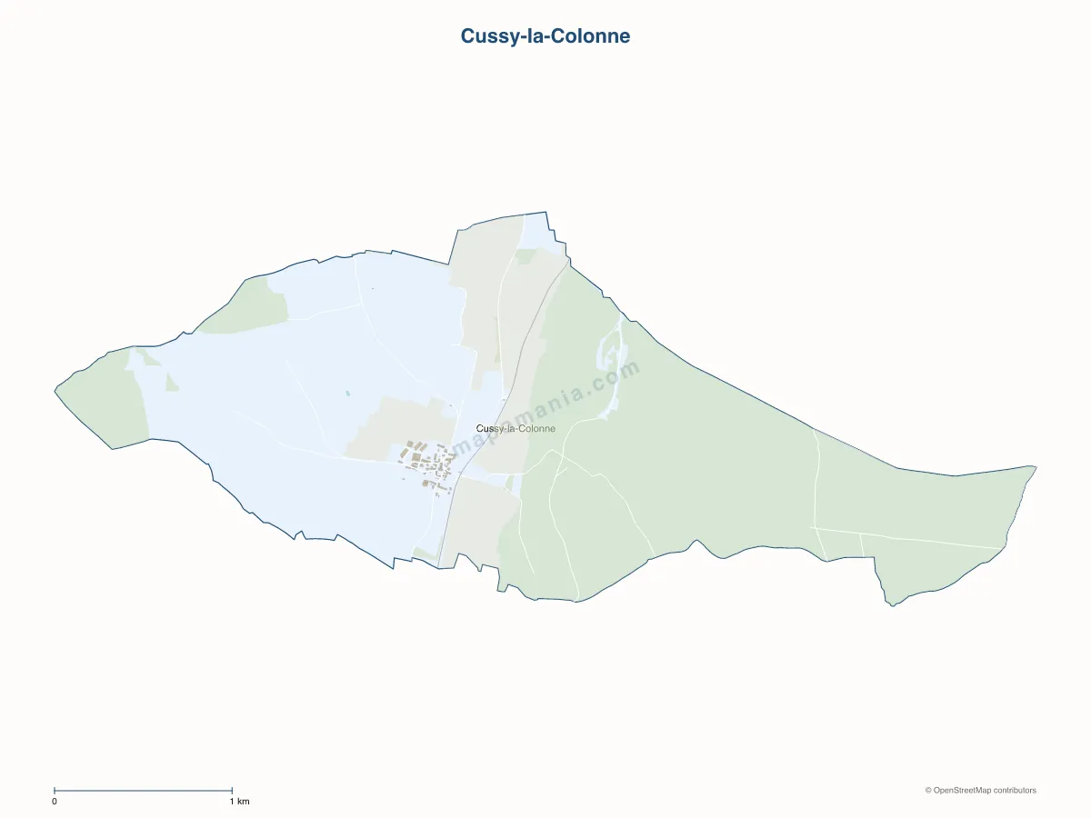 Carte de Cussy-la-Colonne à personnaliser