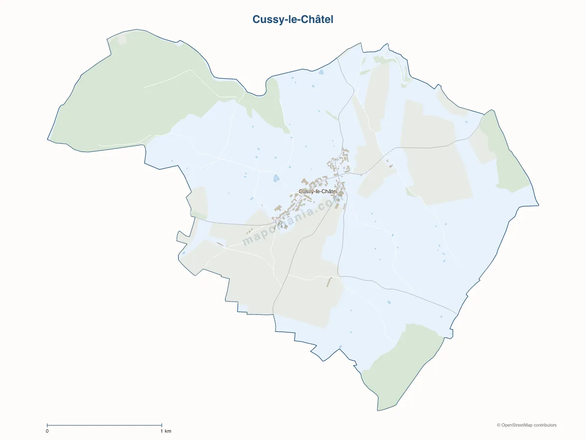 Carte de Cussy-le-Châtel à personnaliser