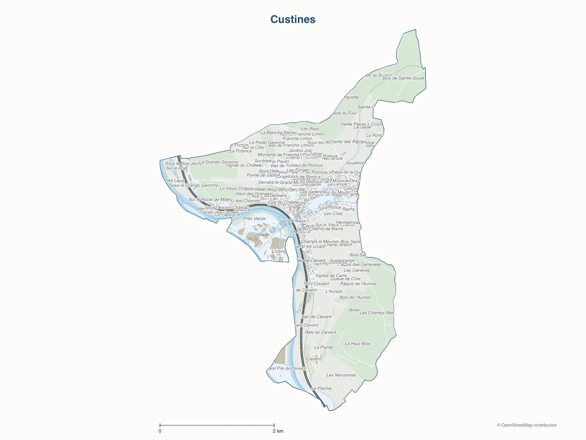 Carte de Custines à personnaliser