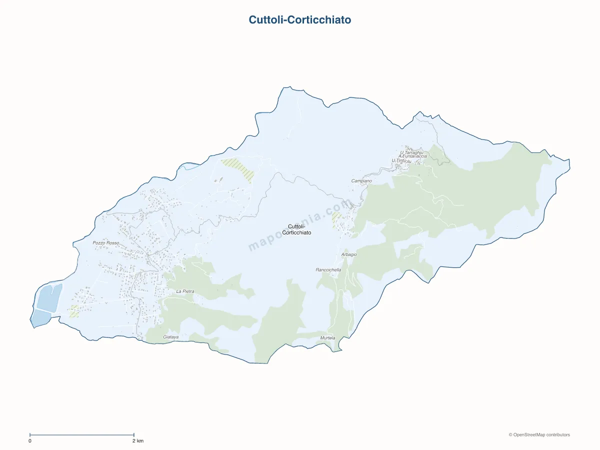 Carte de Cuttoli-Corticchiato à personnaliser