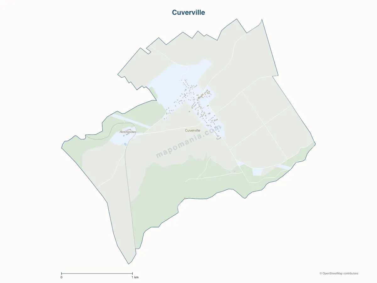 Carte de Cuverville à personnaliser