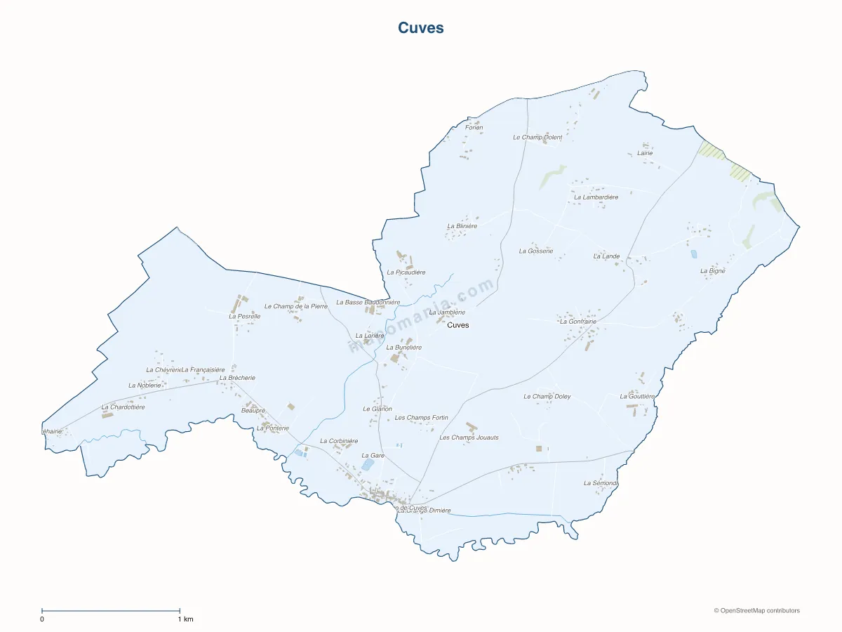 Carte de Cuves à personnaliser