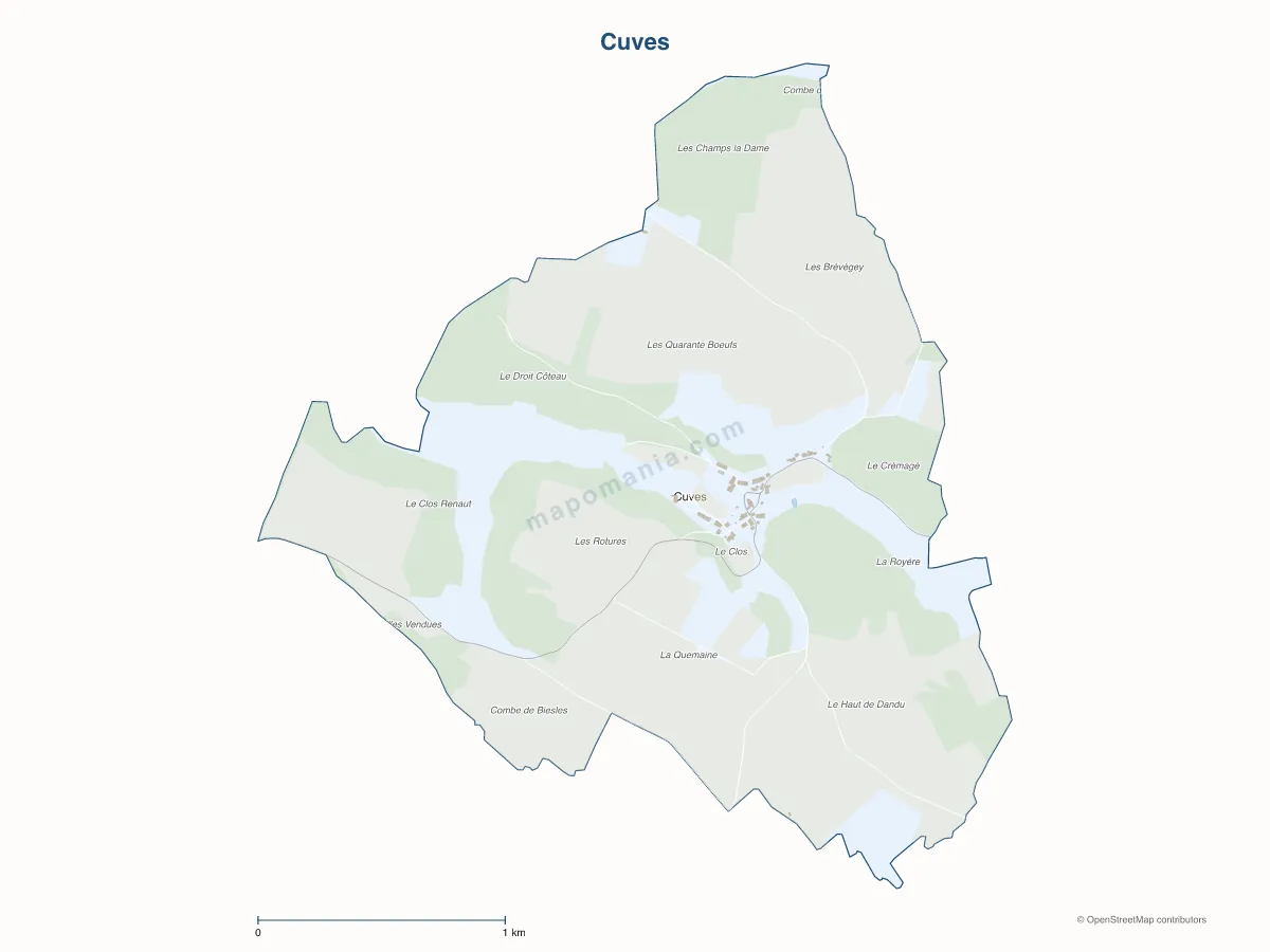 Carte de Cuves à personnaliser
