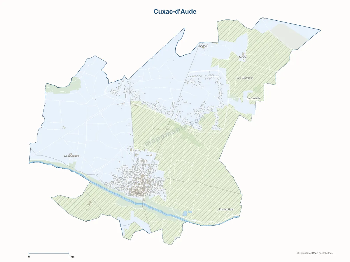 Carte de Cuxac-d'Aude à personnaliser