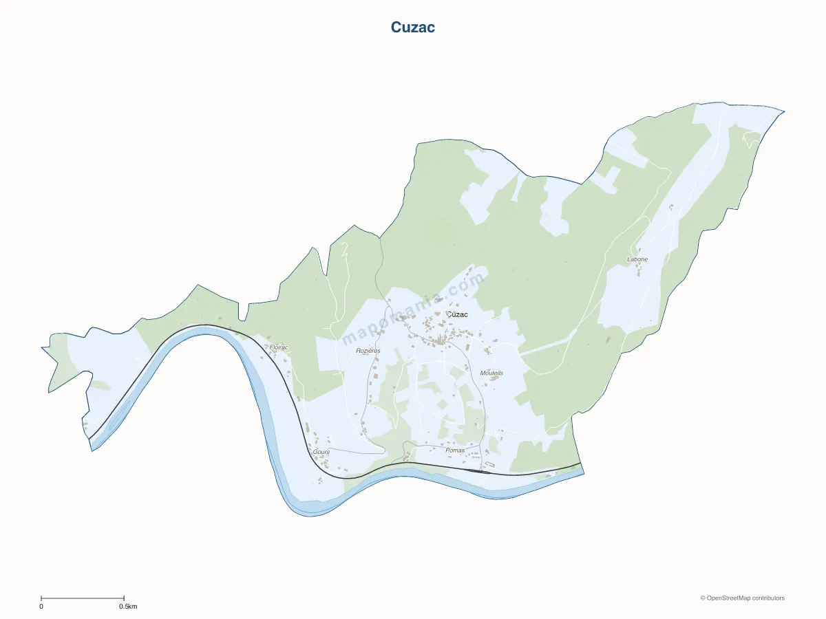 Carte de Cuzac à personnaliser