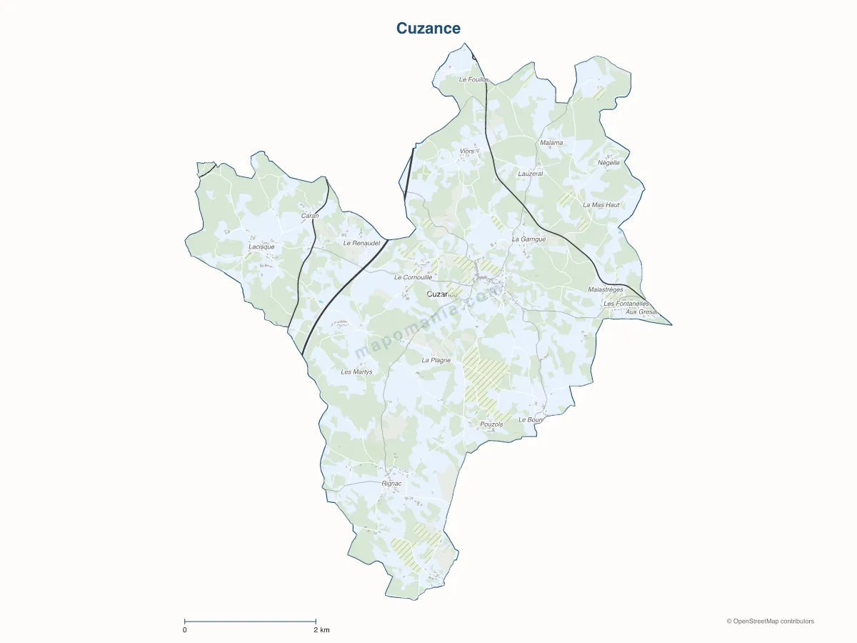 Carte de Cuzance à personnaliser