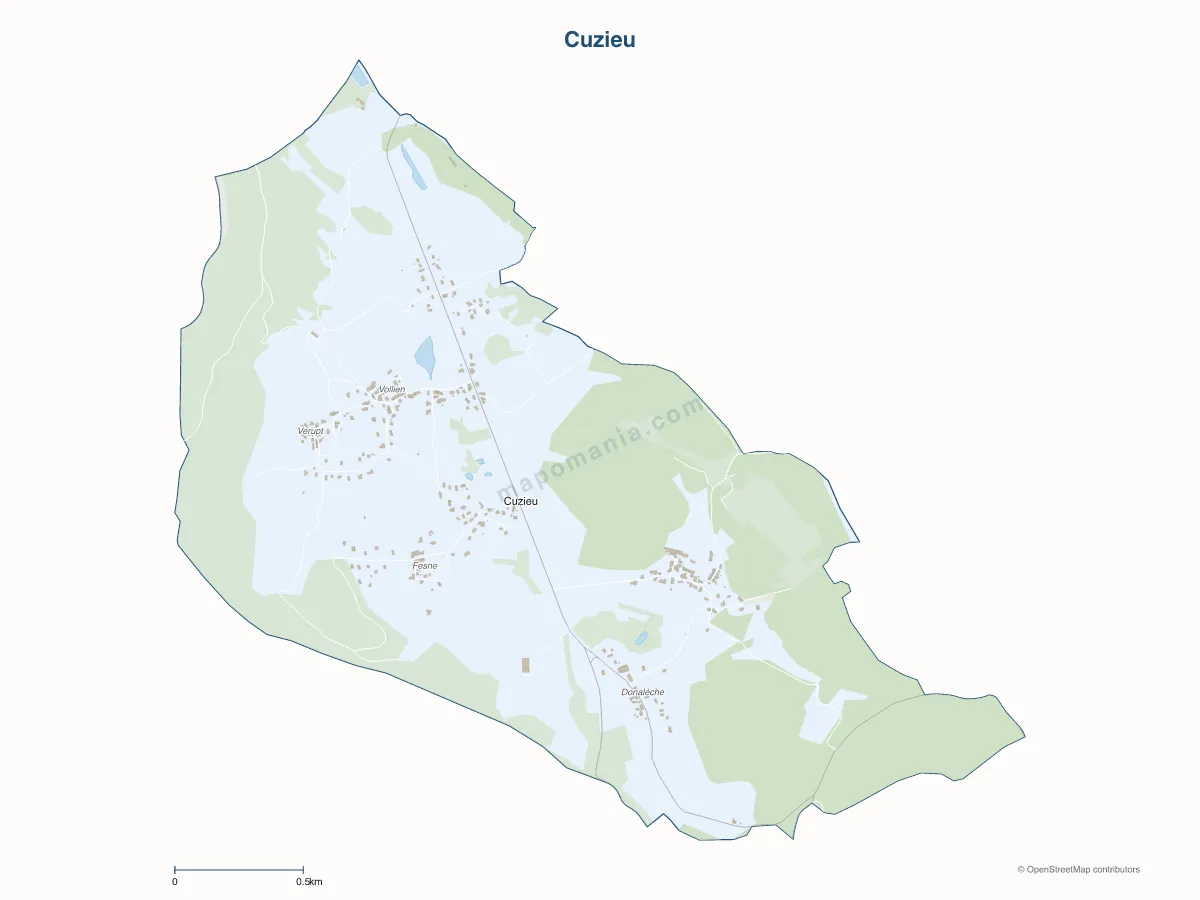 Carte de Cuzieu à personnaliser