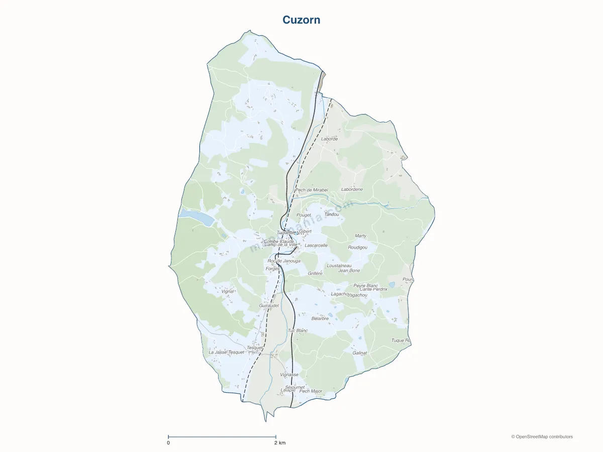Carte de Cuzorn à personnaliser