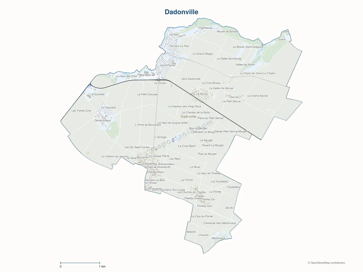 Carte de Dadonville à personnaliser