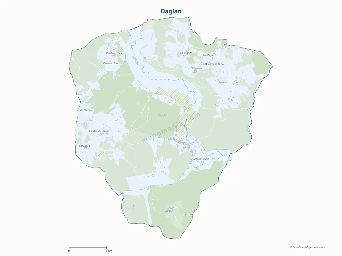Carte de Daglan à personnaliser