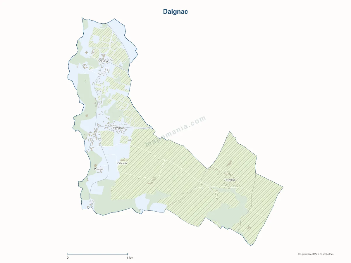 Carte de Daignac à personnaliser