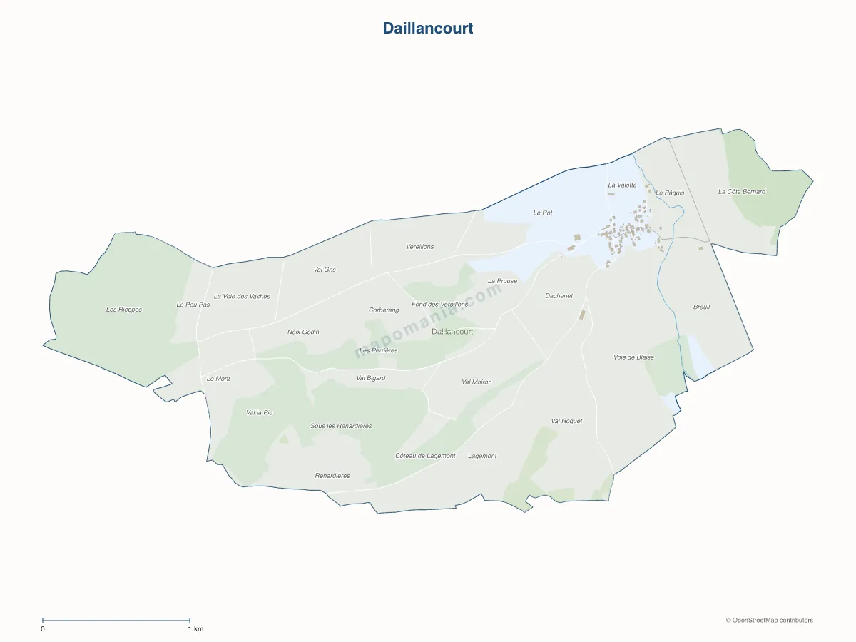 Carte de Daillancourt à personnaliser