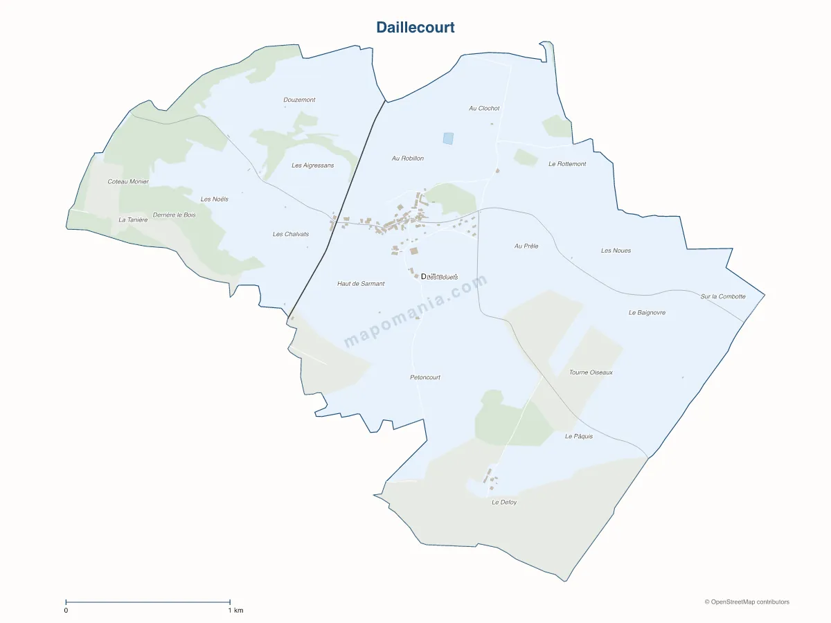 Carte de Daillecourt à personnaliser