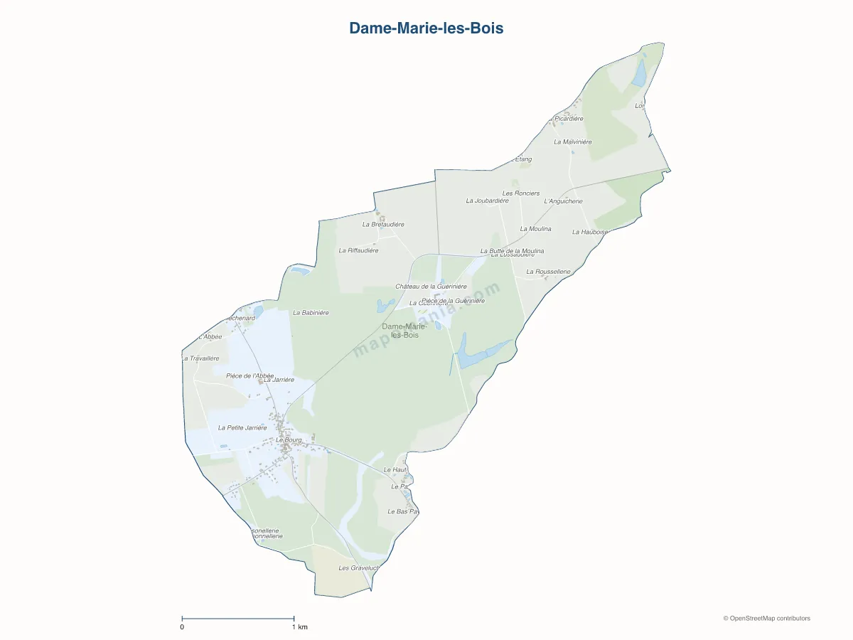 Carte de Dame-Marie-les-Bois à personnaliser