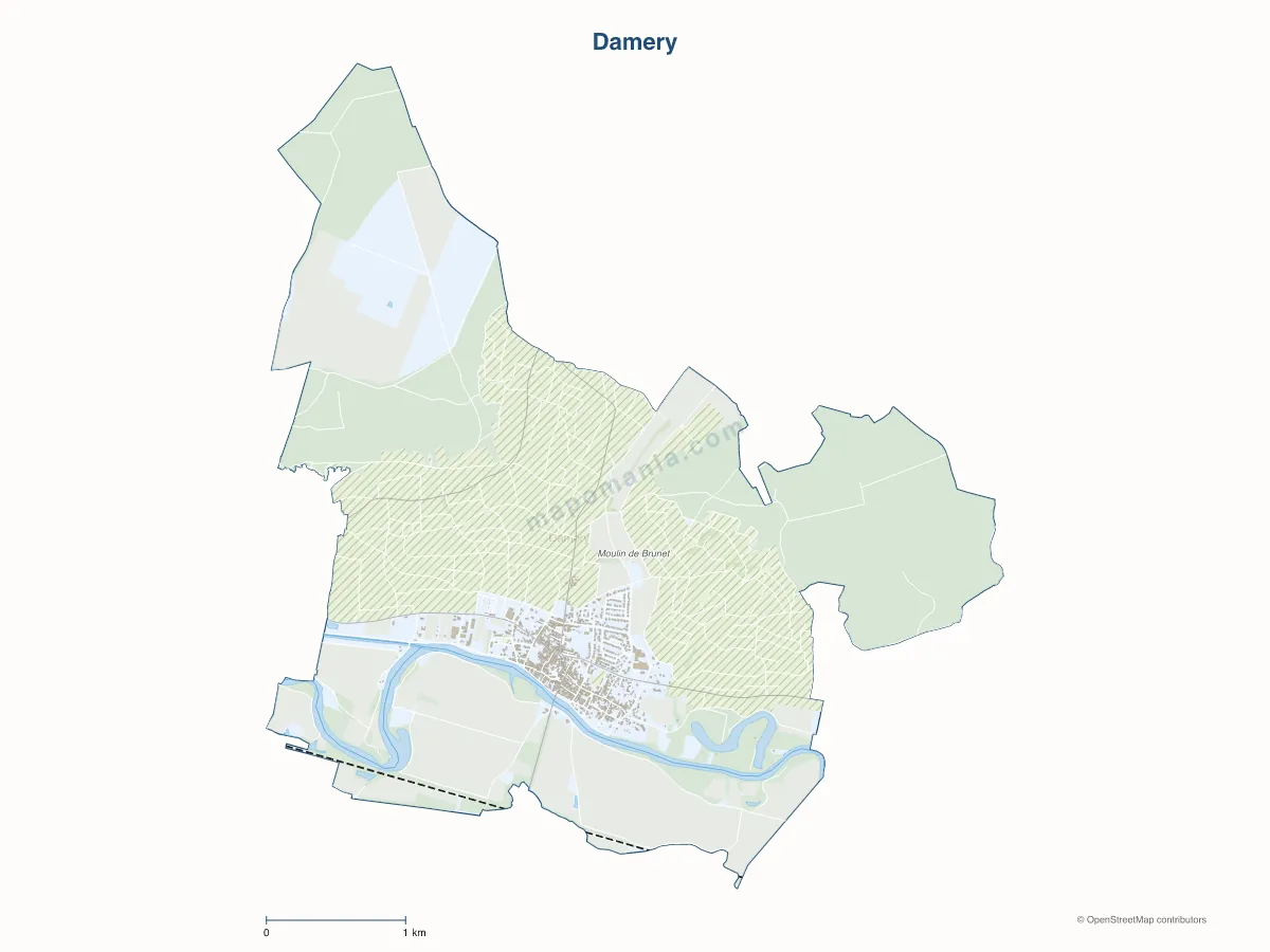 Carte de Damery à personnaliser