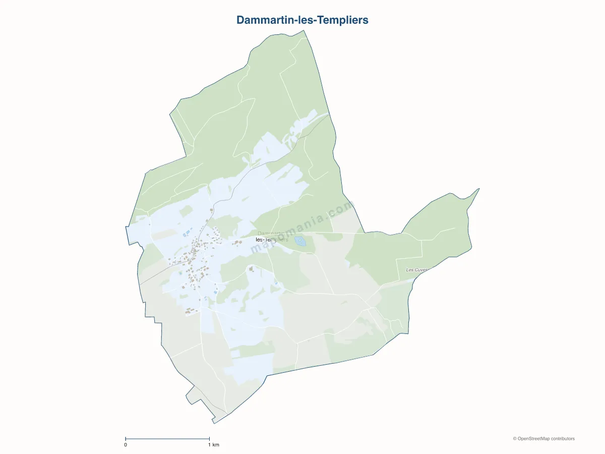 Carte de Dammartin-les-Templiers à personnaliser