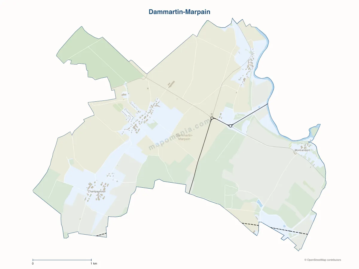 Carte de Dammartin-Marpain à personnaliser