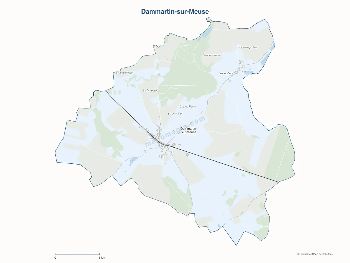 Carte de Dammartin-sur-Meuse à personnaliser