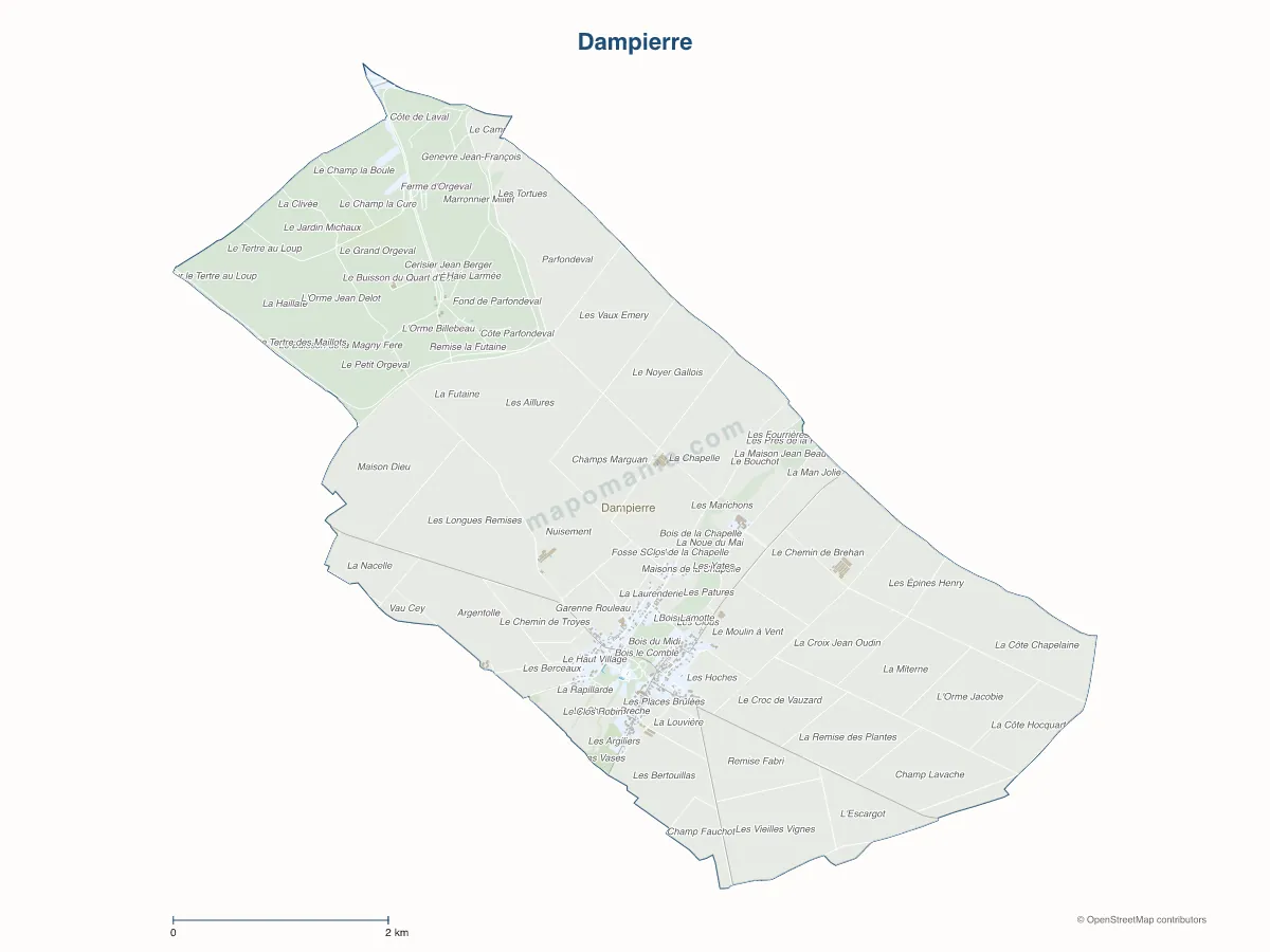 Carte de Dampierre à personnaliser