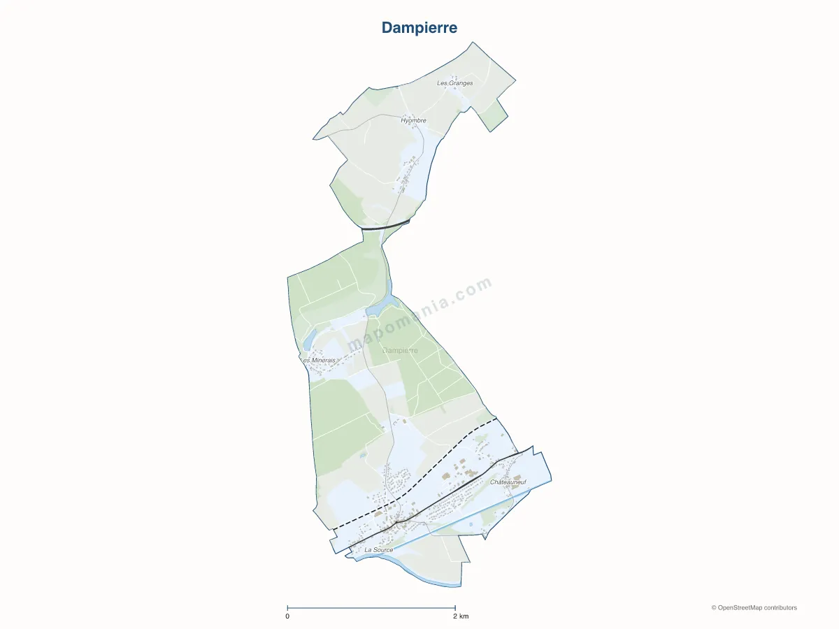 Carte de Dampierre à personnaliser