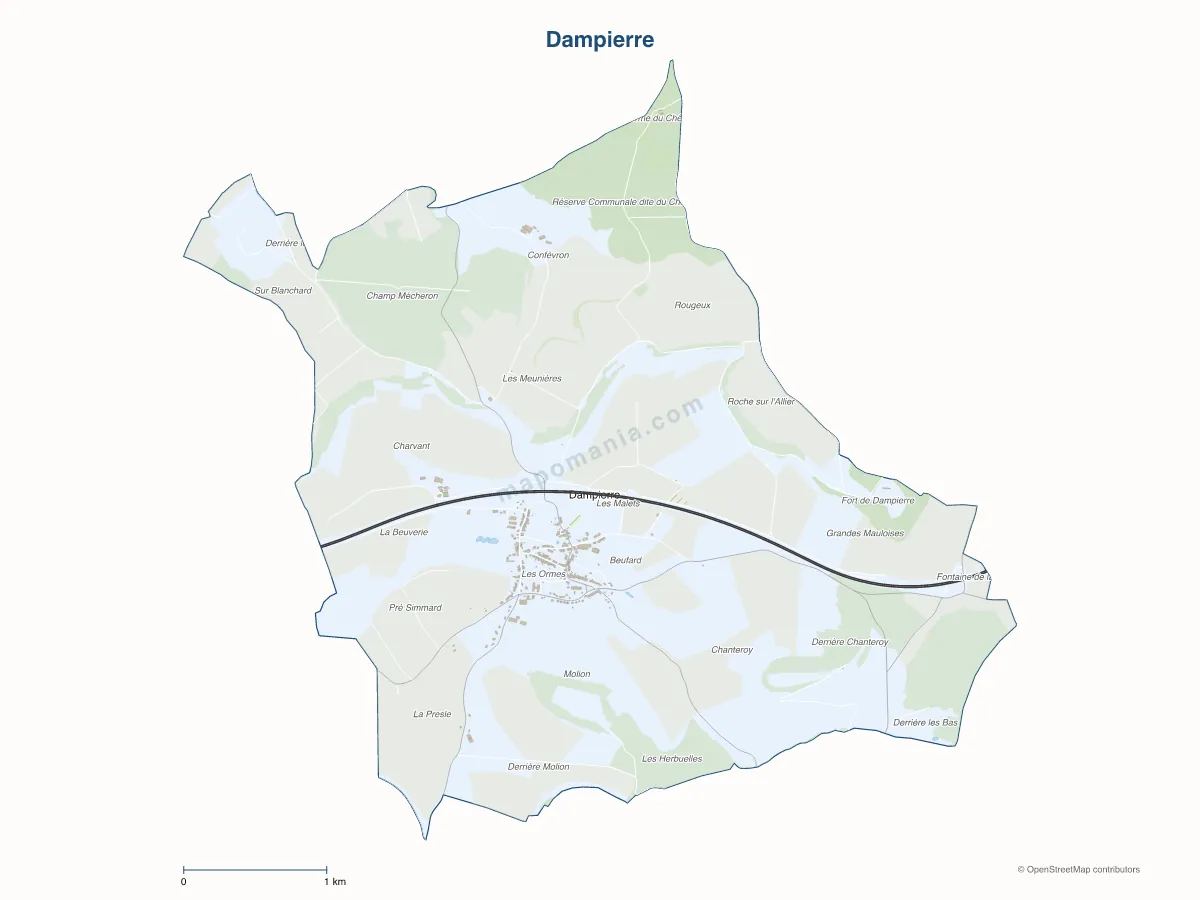 Carte de Dampierre à personnaliser
