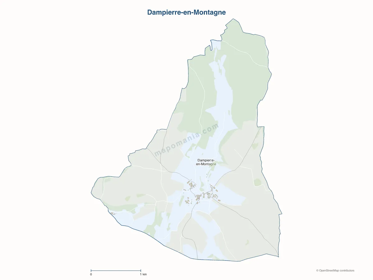 Carte de Dampierre-en-Montagne à personnaliser