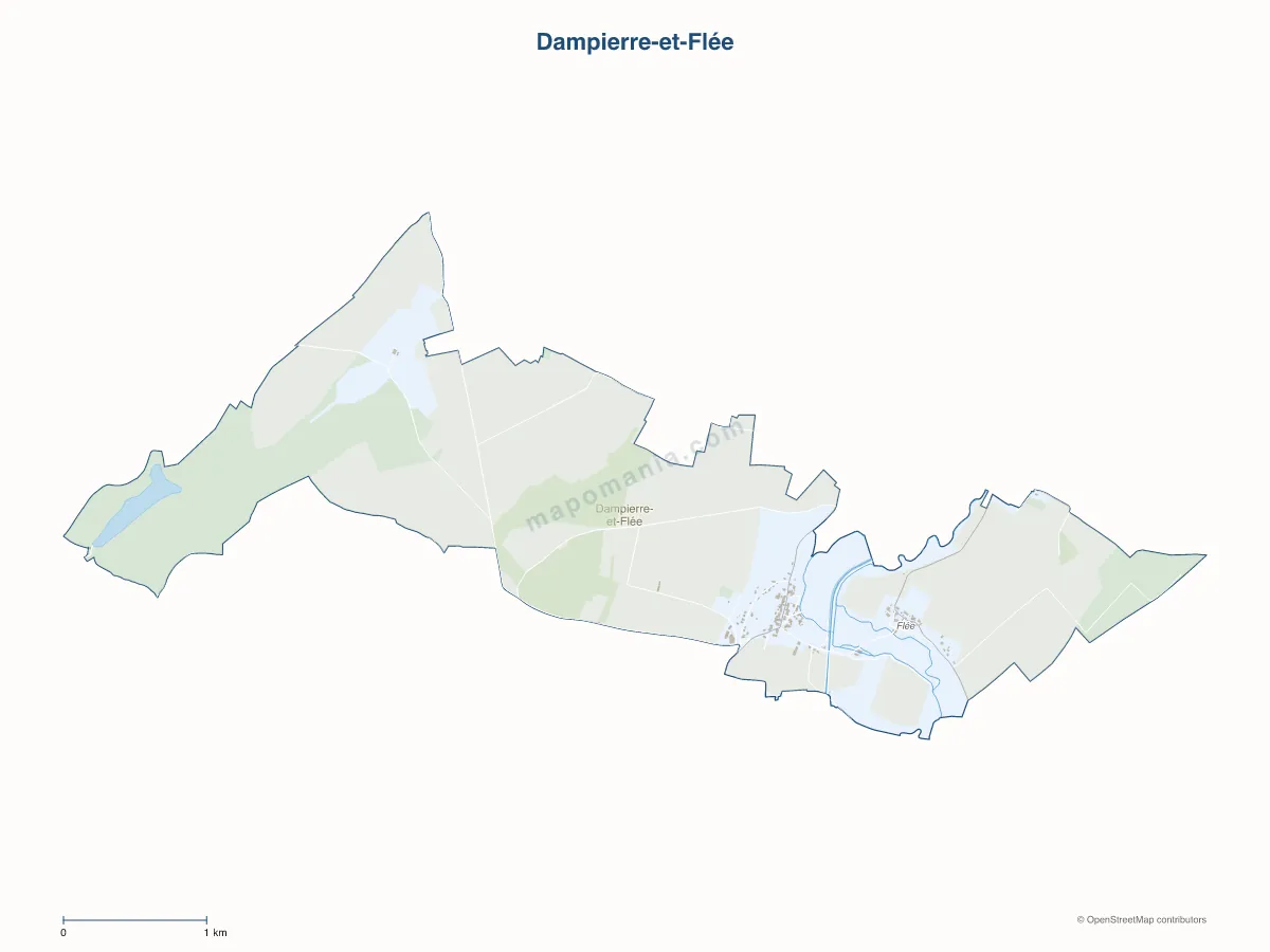 Carte de Dampierre-et-Flée à personnaliser