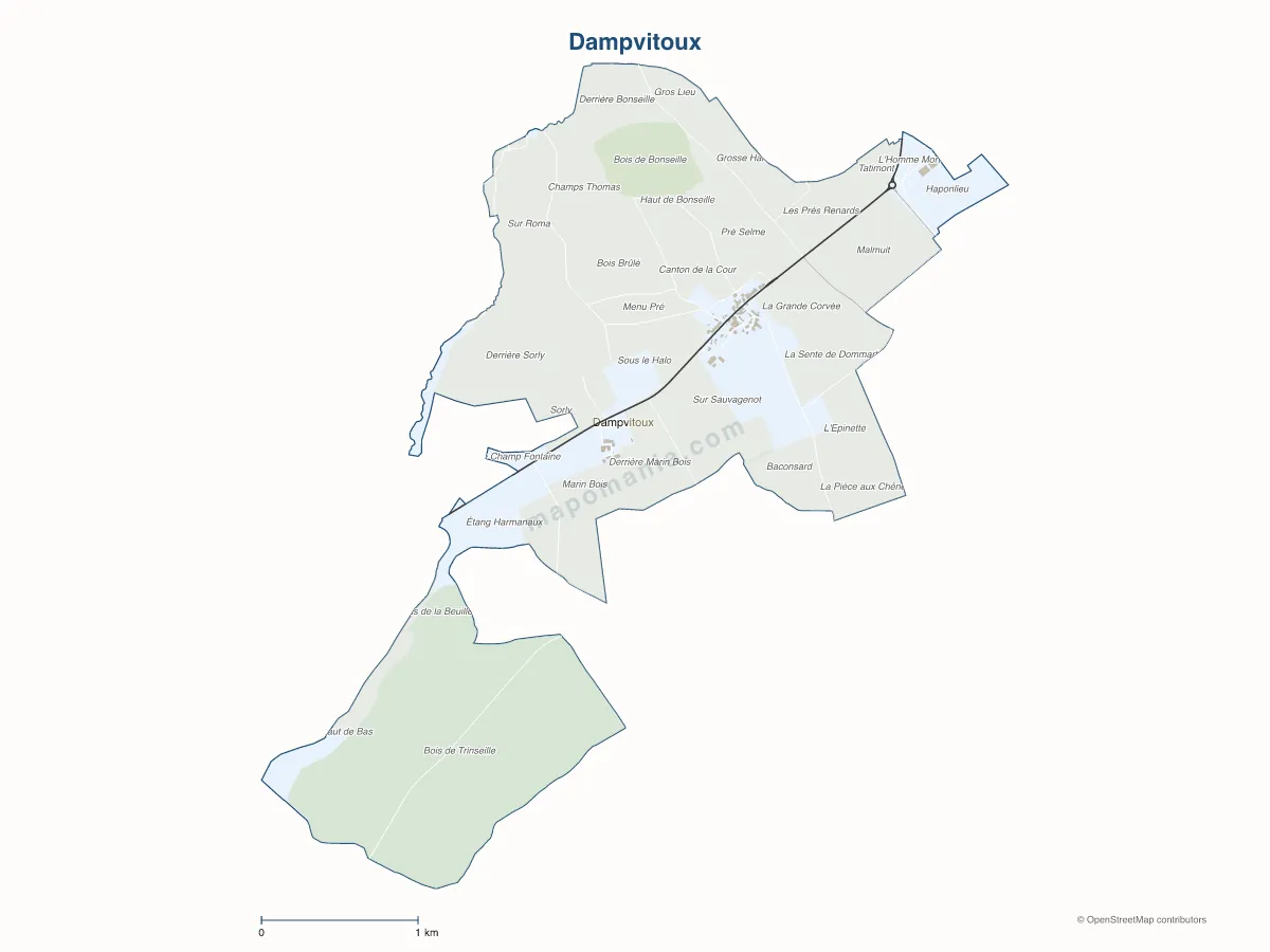 Carte de Dampvitoux à personnaliser