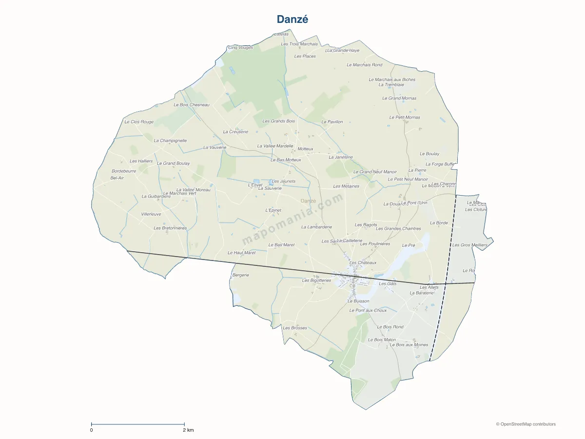 Carte de Danzé à personnaliser