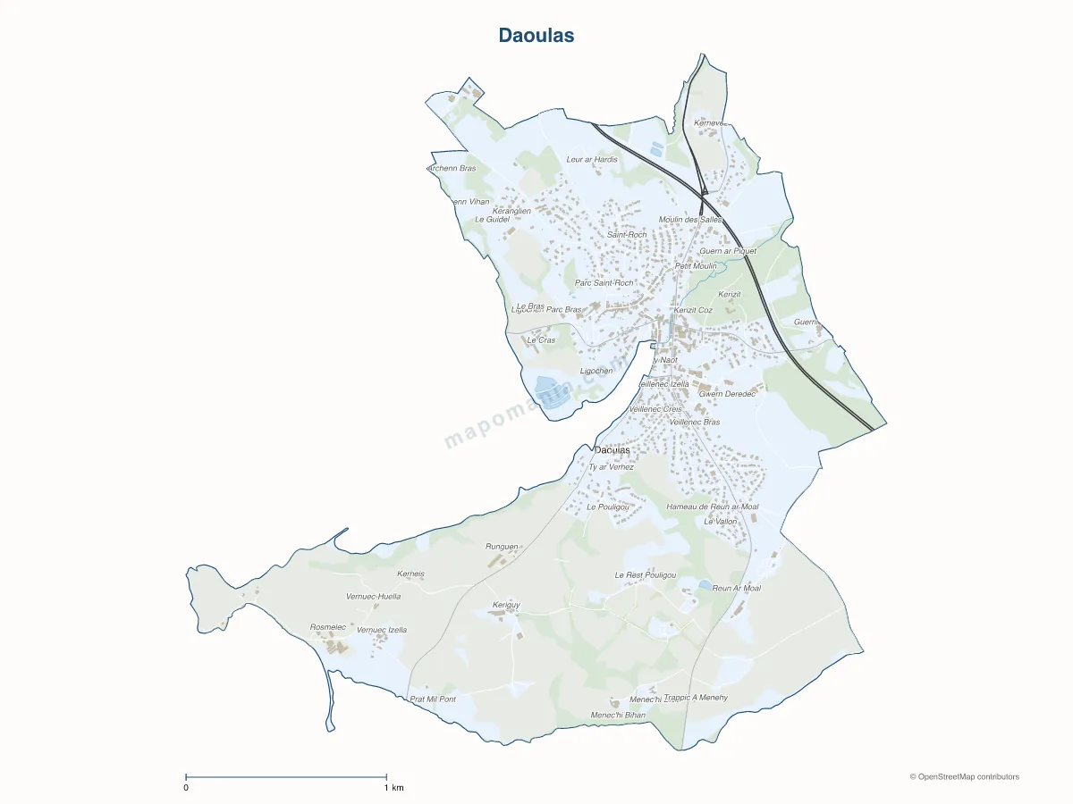 Carte de Daoulas à personnaliser