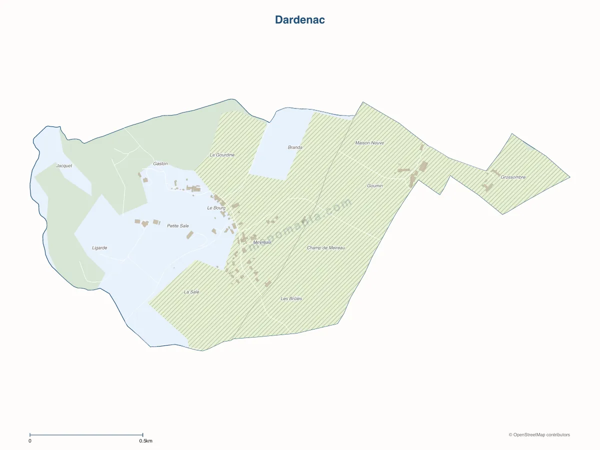Carte de Dardenac à personnaliser
